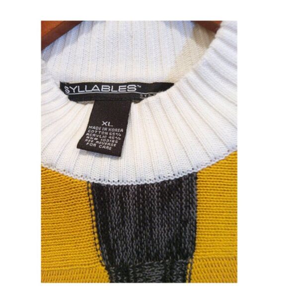 Vintage Syllables System Textured Quilted Sweater Men XL- 80s 90s - Picture 7 of 7